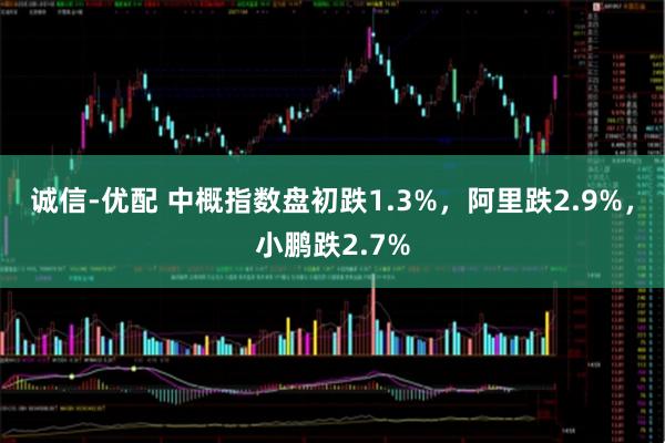 诚信-优配 中概指数盘初跌1.3%，阿里跌2.9%，小鹏跌2.7%